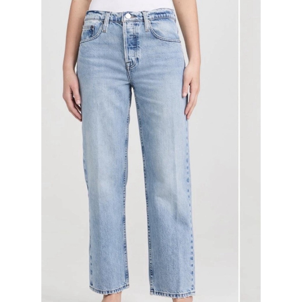 Frame The Slouchy Straight Denim Jeans Size 26 LightWash